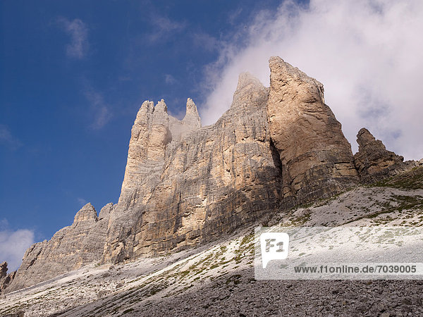 Drei Zinnen  Nationalpark Dolomiti di Sesto  Sextener Dolomiten  Hochpustertal  Südtirol  Italien  Europa