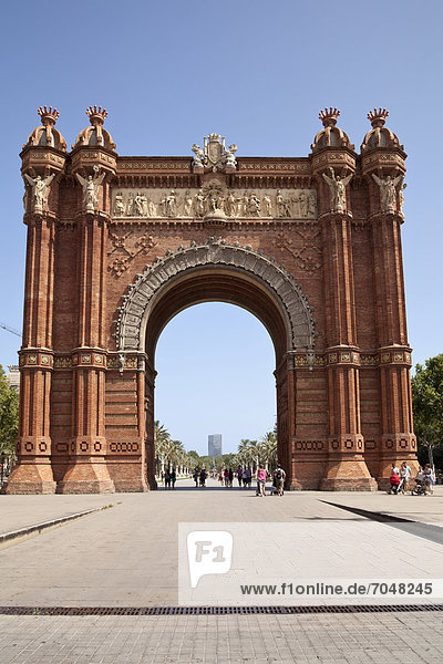 Triumphbogen Arc de Triomf  Barcelona  Katalonien  Spanien  Europa  ÖffentlicherGrund