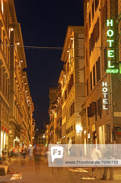 Street at night  Florence  Tuscany  Italy  Europe