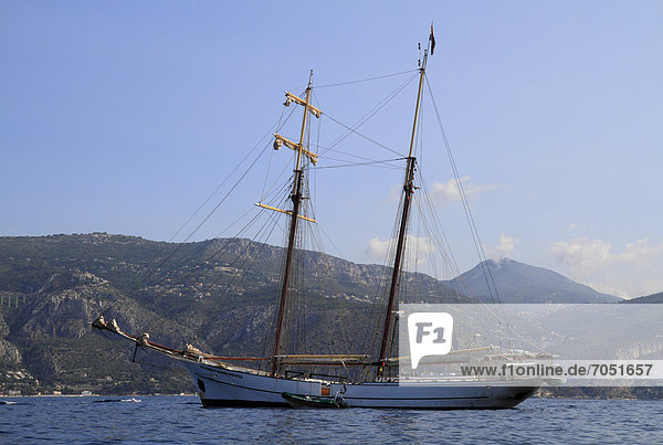 'Sailing yacht ''Sir Robert Baden Powell''  built by shipyard Edgar AndrÈ  length 42m  built in 1957  at Cap Ferrat  CÙte d'Azur  France  Mediterranean  Europe'