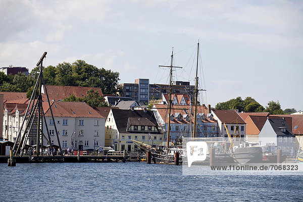 Museum Harbour on the Schlei River in Flensburg  Schleswig-Holstein  Germany  Europe