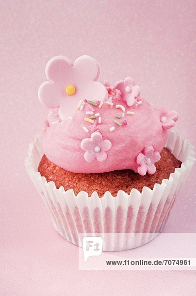 Blume Dekoration pink Zucker cupcake Sahne