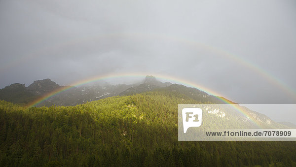 Doppelter Regenbogen ¸ber dem Pillerseetal in Tirol  Österreich  Europa