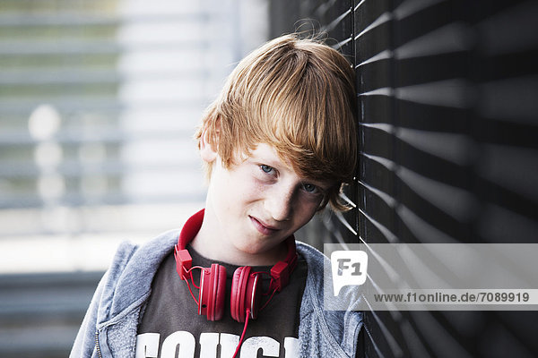 Smiling redheaded boy  portrait