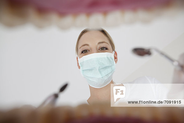 Germany  Dentist with dental equipment in dental office