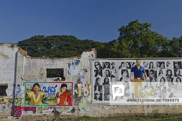 Wand Wohnhaus Poster Asien zerbrochen Kino Indien Mysore