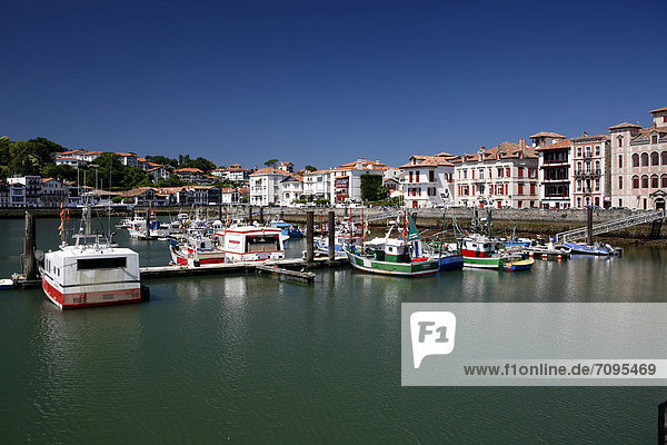 Fishing boats  fishing port of Saint-Jean-de-Luz  in Basque: Donibane Lohizune  Pyrenees  Aquitaine region  PyrÈnÈes-Atlantiques department  France  Europe