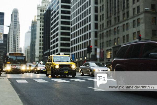 Taxi im Stadtzentrum von Chicago