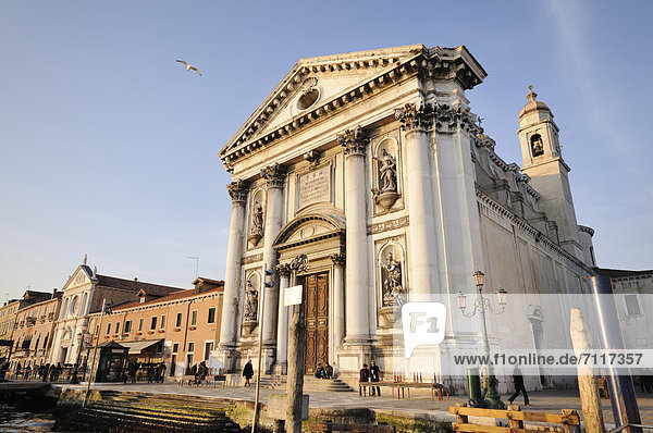 Entrance portal of the church of Santa Maria del Rosario or I Gesuati  Dorsoduro quarter  Venice  UNESCO World Heritage  Site  Veneto  Italy  Europe