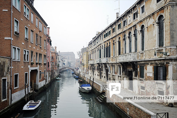 Europa Boot Brücke Venedig Venetien Italien