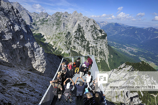 AlpspiX,  Aussichtsplattform an der Alpspitzbahn,  Bergstation,  Alpspitze,  Wettersteingebirge,  Garmisch-Partenkirchen,  Oberbayern,  Bayern,  Deutschland,  Europa