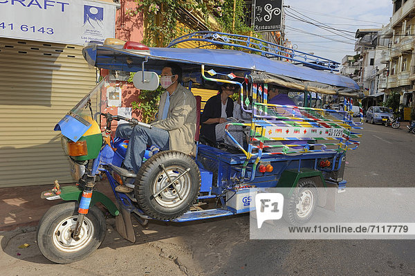 Tuk-Tuk Taxi in Vientiane Laos Südostasien Asien
