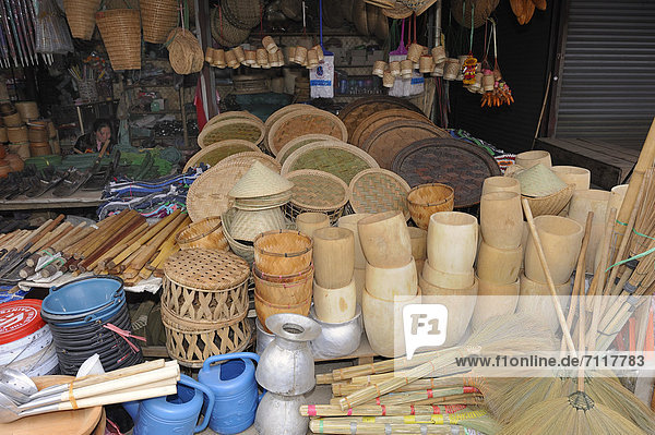 Blumenmarkt Reis Reiskorn Südostasien Asien Laos Markt gedämpft
