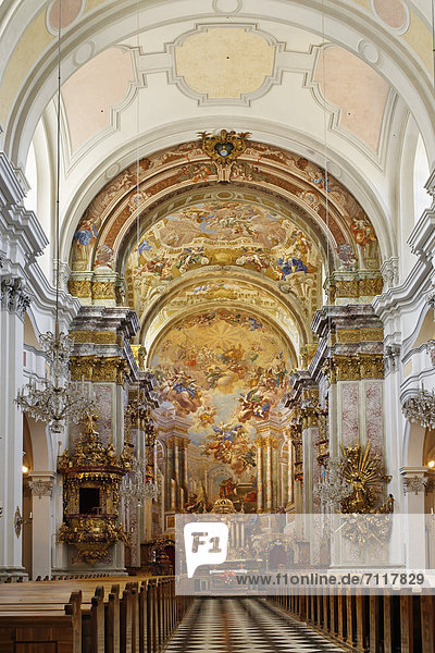 Frescoes by Bartolomeo Altomonte  Spital am Pyhrn collegiate church  Pyhrn-Priel  Traunviertel region  Upper Austria  Austria  Europe