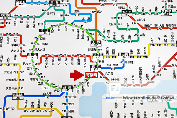 Tokyo  Hauptstadt  Landkarte  Karte  jung  Asien  Japan