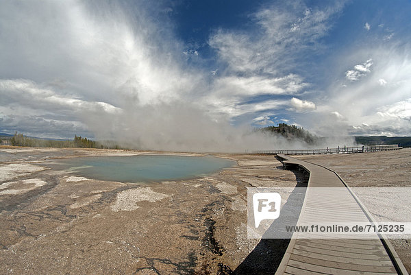 Vereinigte Staaten von Amerika  USA  Nationalpark  Amerika  Geysir  Heiße Quelle  Brücke  Natur  Yellowstone Nationalpark  Wyoming