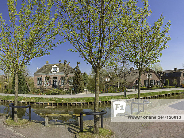Wasser Europa Wohnhaus Baum Großstadt Dorf Niederlande