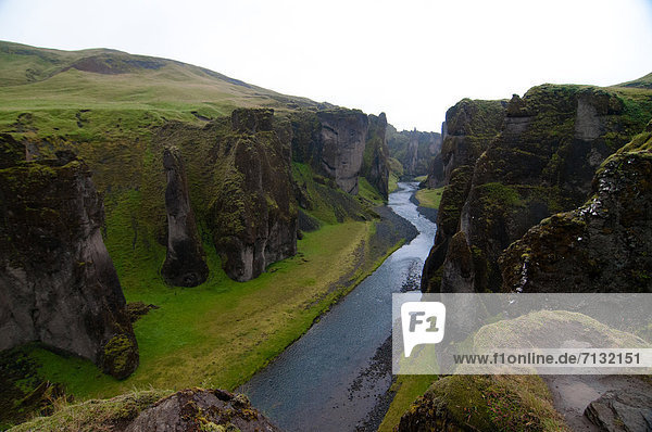 Landschaftlich schön  landschaftlich reizvoll  Europa  Natur  fließen  Fluss  Schlucht  Island