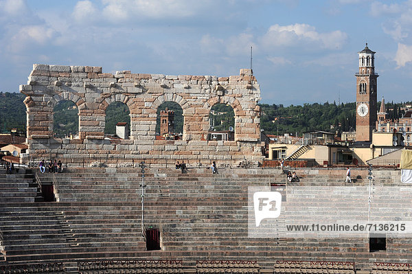 Italy  Europe  Veneto  Verona  amphitheater  Unesco  world cultural heritage  arena  Roman  culture  church