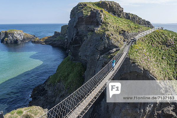 Carrick-a-Rede Bridge  suspension bridge  Moyle  Northern Ireland  United Kingdom  Europe