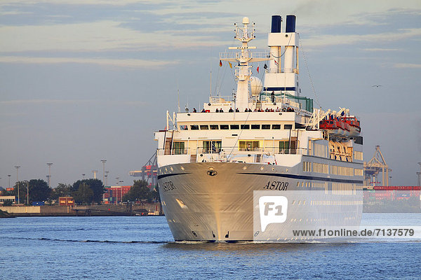 'Entering cruise ship ''Astor''  Cruise Days  17 - 19.08.2012  port of Hamburg  Hamburg  Germany  Europe'