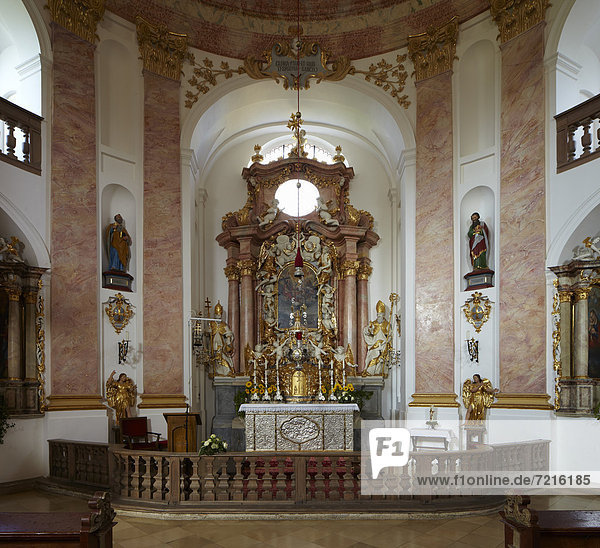 Interior of the Baroque Holy Trinity Church in Kappl  near Waldsassen  Bavaria  Germany  Europe