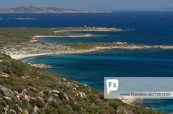nahe Frankreich Europa Küste Süden Ansicht Erhöhte Ansicht Aufsicht heben Bonifacio Korsika