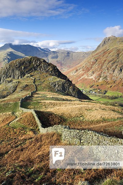 Biegung Biegungen Kurve Kurven gewölbt Bogen gebogen Europa Berg Großbritannien Ignoranz groß großes großer große großen Cumbria England Lake District