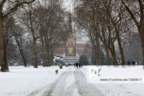 Denkmal  Europa  Winter  Großbritannien  London  Hauptstadt  Halle  Monarchie  England  Kensington Gardens