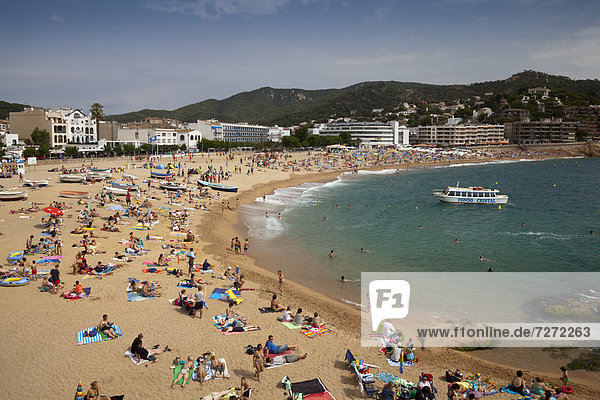 Europa Strand Ansicht Katalonien Costa Brava Spanien Tossa de Mar
