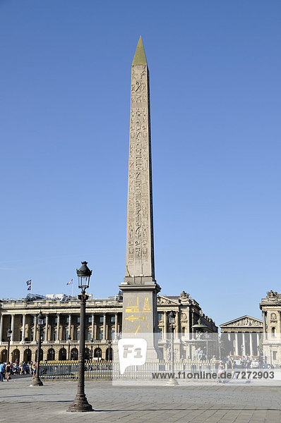 Obelisk von Luxor  Place de la Concorde  Paris  Frankreich  Europa