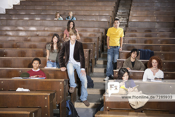 Students lounging in classroom