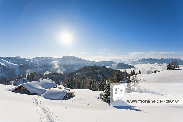 Elmaualm in the Tennen Mountains in winter Salzburg State Austria