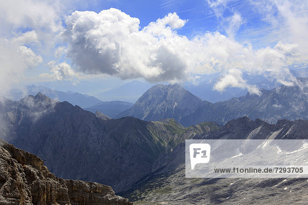 Germany  View from Zugspitze over Bavarian Alps