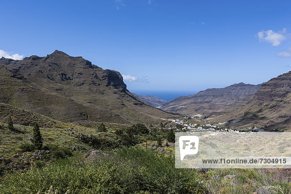Blick auf die Küste bei Tasarte  Gran Canaria  Kanarische Inseln  Spanien  Europa  ÖffentlicherGrund
