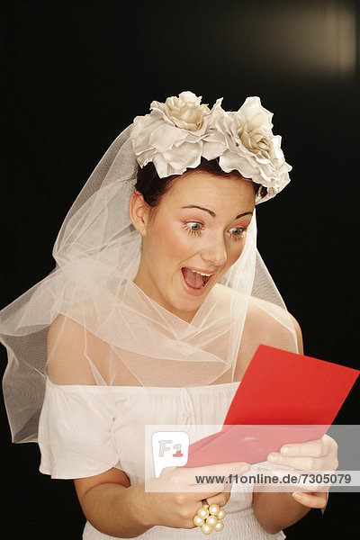 Bride looking surprised