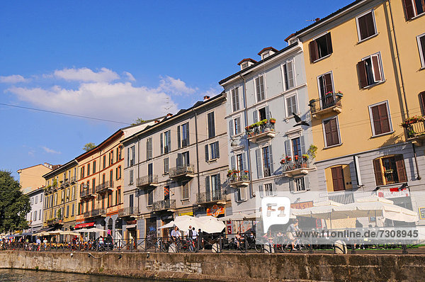 Italien Lombardei Mailand Cafe entlang der Naviglio