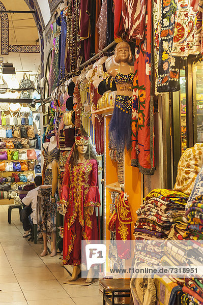 Grand bazaar  textile market  Istanbul  Turkey