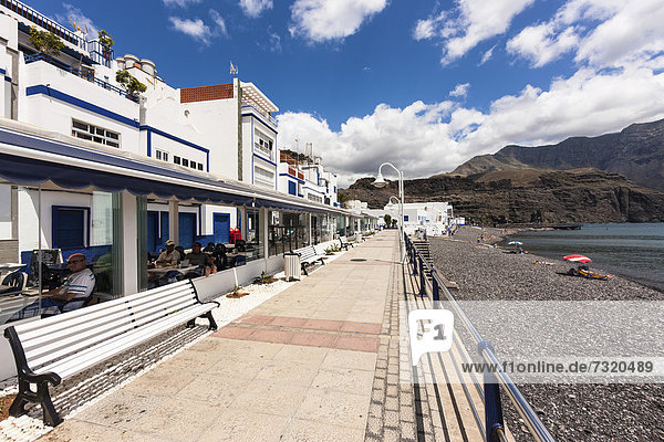 Strandpromenade  Fischerort Puerto De Las Nieves  El Palmeral  Agaete  Gran Canaria  Kanarische Inseln  Spanien  Europa  ÖffentlicherGrund