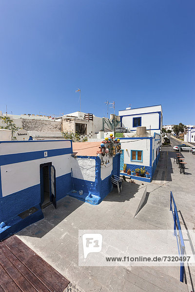 Europa Wohnhaus Dorf Dekoration angeln Kanaren Kanarische Inseln Agaete Gran Canaria alt Spanien