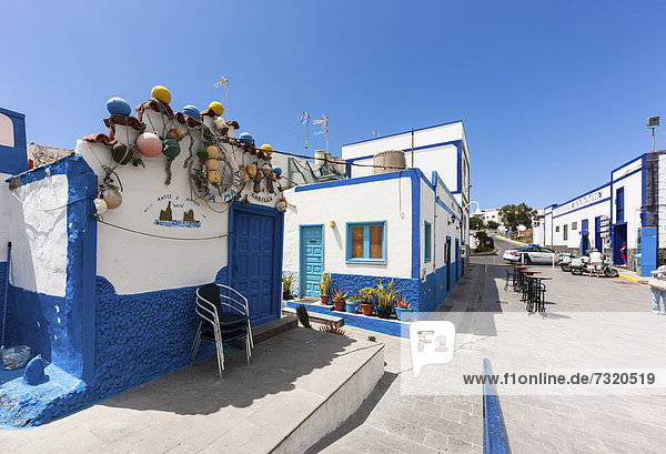 Europa Wohnhaus Dorf angeln schmücken Kanaren Kanarische Inseln Gran Canaria alt Spanien