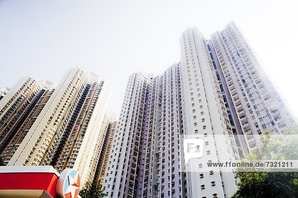 Apartment buildings in Kowloon  Hong Kong  China