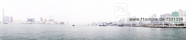 Ferry between Kowloon and Hong Kong Island  Hong Kong  China