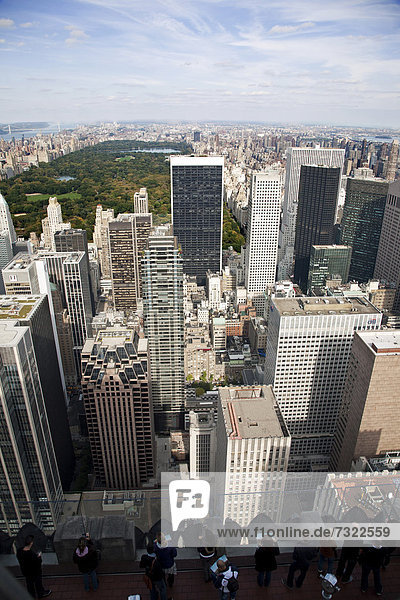 Amerika hoch oben Hochhaus Ansicht Verbindung Central Park Manhattan neu Rockefeller Center