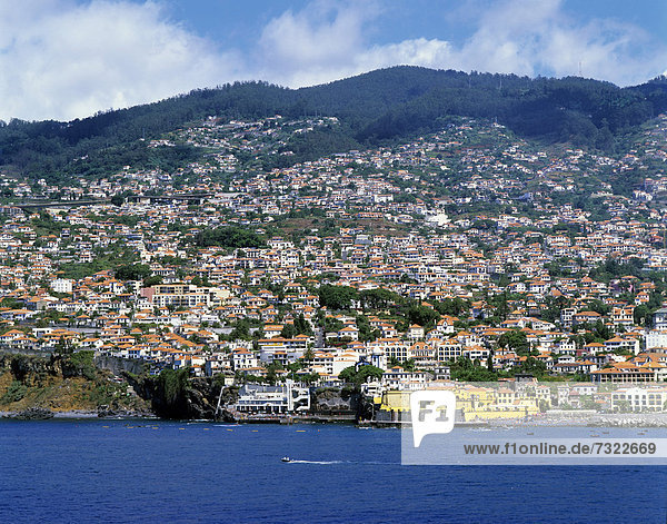 Stadt Meer Ansicht Kanaren Kanarische Inseln Funchal Madeira