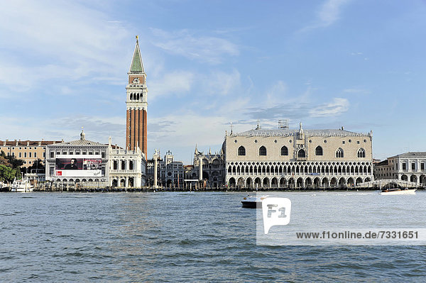 Campanile  Glockenturm  Dogenpalast  Venedig  Italien  Europa