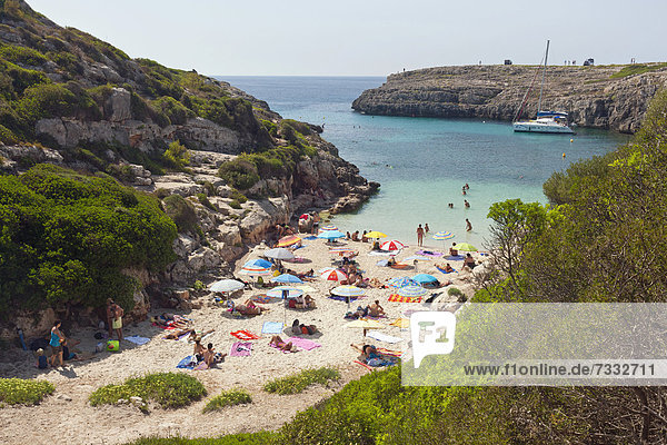 Beach near Binidali  southern Menorca  Balearic Islands  Spain  Southern Europe  Europe