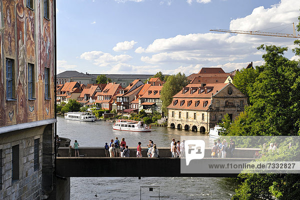 Old Town Hall  Untere Brücke or lower bridge  UNESCO World Heritage Site  Bamberg  Bavaria  Germany  Europe