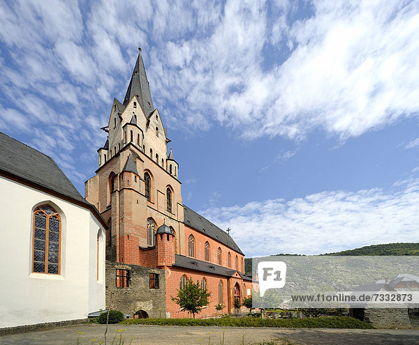 Katholische Liebfrauenkirche  Oberwesel  Rheinland-Pfalz  Unesco Weltkulturerbe Oberes Mittelrheintal  Deutschland  Europa
