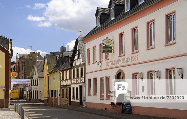 Hotel zum Weißen Ross  Unesco Weltkulturerbe Oberes Mittelrheintal  Lahnstein  Rheinland-Pfalz  Deutschland  Europa